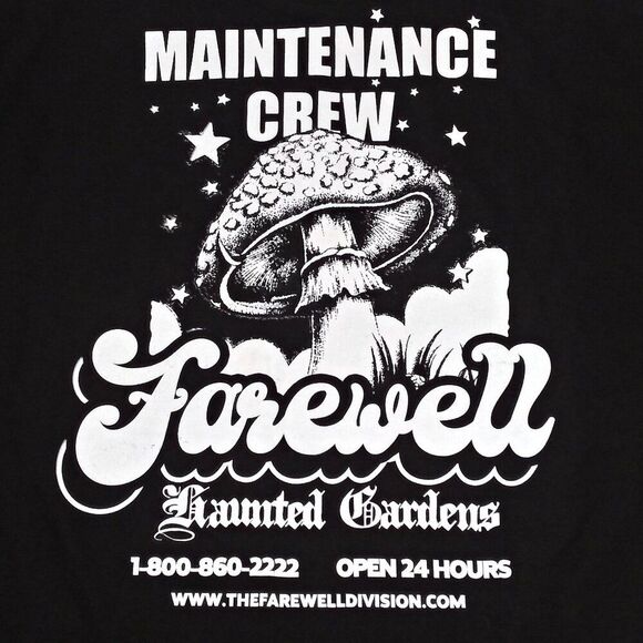 FAREWELL DIVISION Haunted Gardens Mushroom Crew T-Shirt Psychedelic Halloween XL - Picture 7 of 9